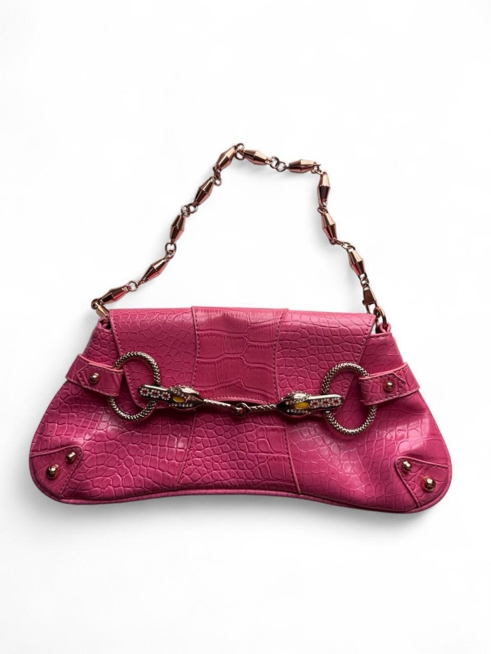 Pink Crocodile Textured Handbag 💗✨